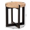 Baxton Studio Horace Rustic and Industrial Natural Brown Finished Wood and Black Finished Metal End Table 179-11408-Zoro